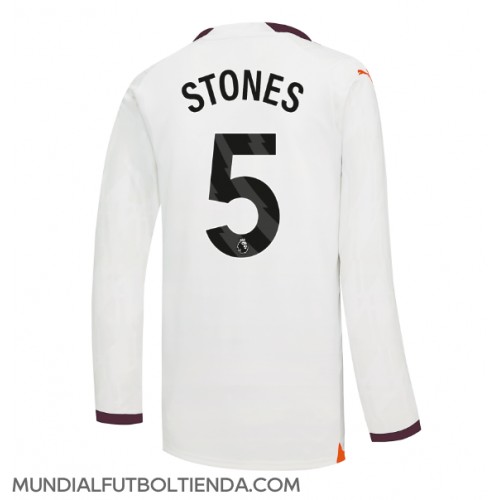 Camiseta Manchester City John Stones #5 Segunda Equipación Replica 2023-24 mangas largas